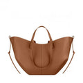 French Pleated Leather Shoulder Bag