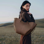French Pleated Leather Shoulder Bag
