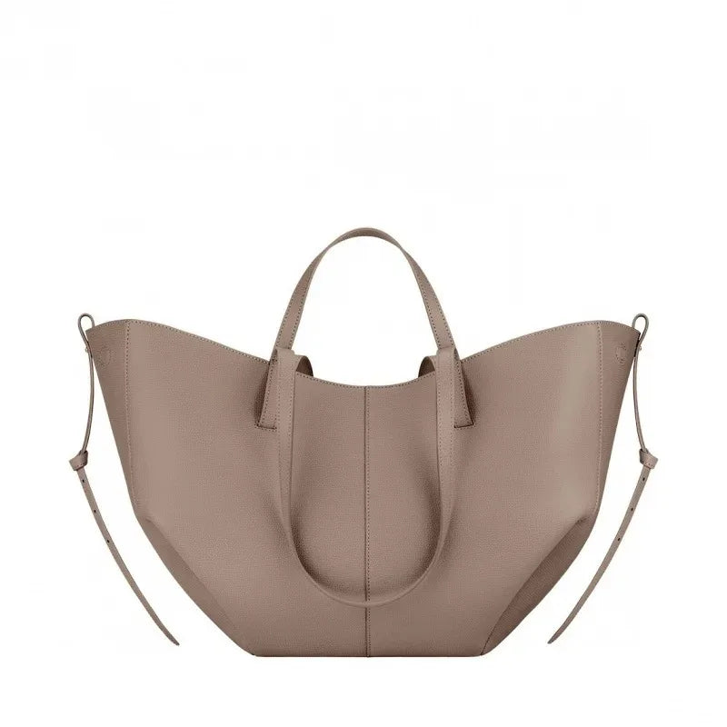 French Pleated Leather Shoulder Bag
